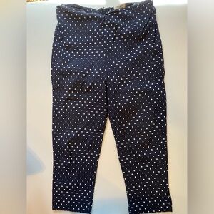 Unique Vintage XL Capri Navy with White Polkadot, EUC